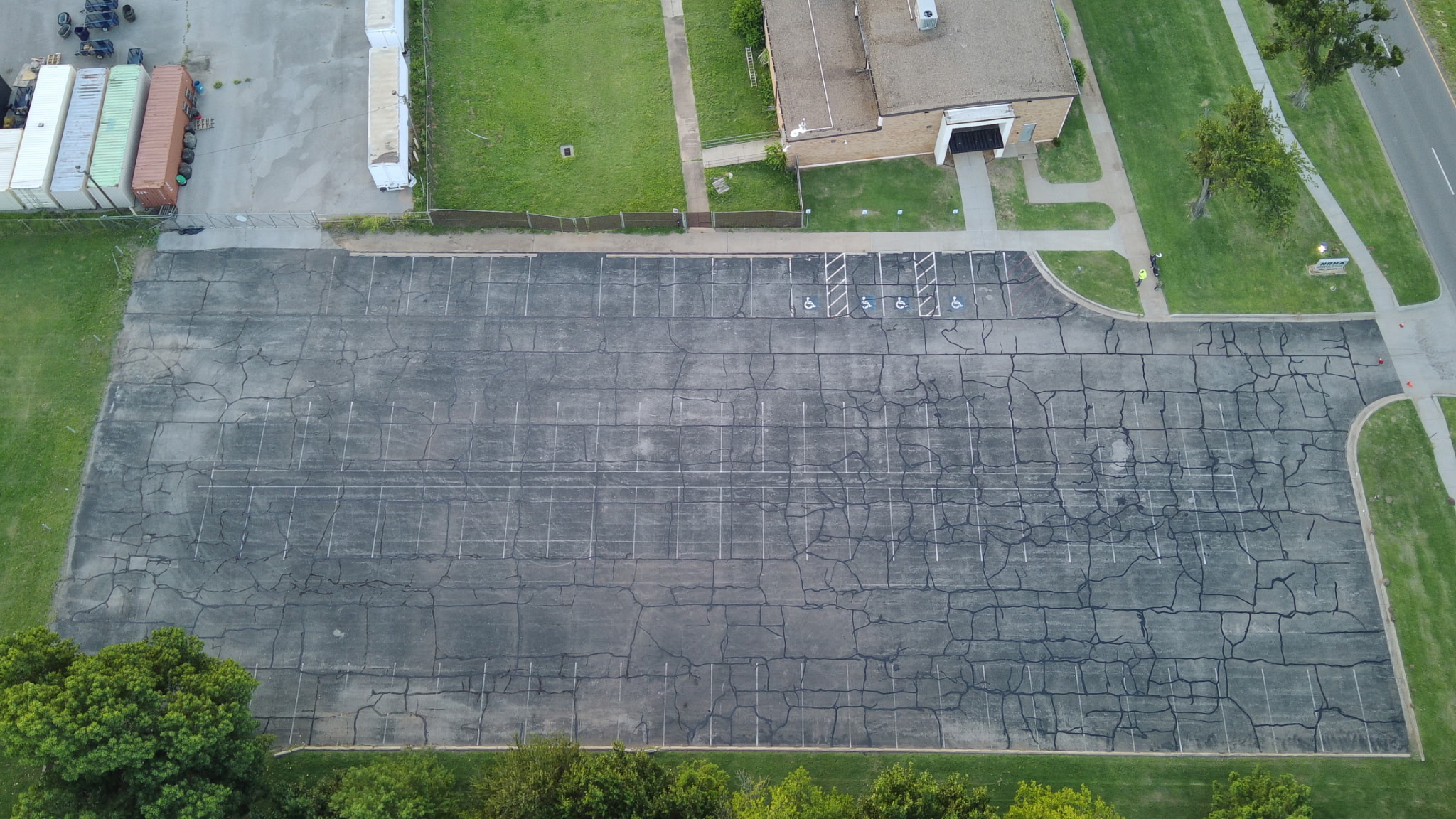 Parking lot before