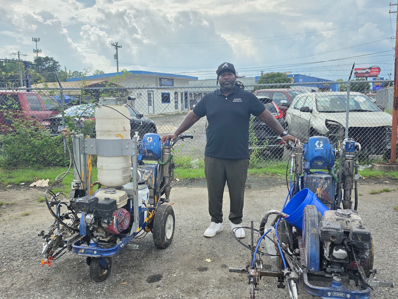 Travis Heath with Finishline equipment
